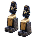 Maxbell 2x Resin Egyptian Pharaoh Figurine Sculpture for Cabinet Tabletop Decor