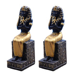 Maxbell 2x Resin Egyptian Pharaoh Figurine Sculpture for Cabinet Tabletop Decor