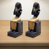 Maxbell 2x Resin Egyptian Pharaoh Figurine Sculpture for Cabinet Tabletop Decor