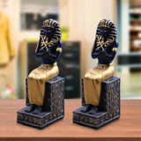 Maxbell 2x Resin Egyptian Pharaoh Figurine Sculpture for Cabinet Tabletop Decor