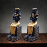 Maxbell 2x Resin Egyptian Pharaoh Figurine Sculpture for Cabinet Tabletop Decor
