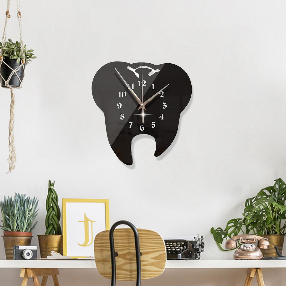 Maxbell Maxbell Modern Acrylic Wall Clocks Silent Decorative for Kitchen Office Black