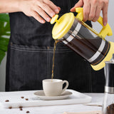 Maxbell French Press Coffee Maker Heat Resistant Borosilicate Glass Office Home Yellow