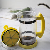 Maxbell French Press Coffee Maker Heat Resistant Borosilicate Glass Office Home Yellow