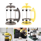 Maxbell French Press Coffee Maker Heat Resistant Borosilicate Glass Office Home Yellow