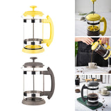 Maxbell French Press Coffee Maker Heat Resistant Borosilicate Glass Office Home Yellow