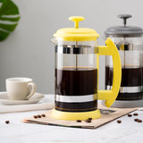 Maxbell French Press Coffee Maker Heat Resistant Borosilicate Glass Office Home Yellow