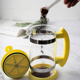 Maxbell French Press Coffee Maker Heat Resistant Borosilicate Glass Office Home Yellow