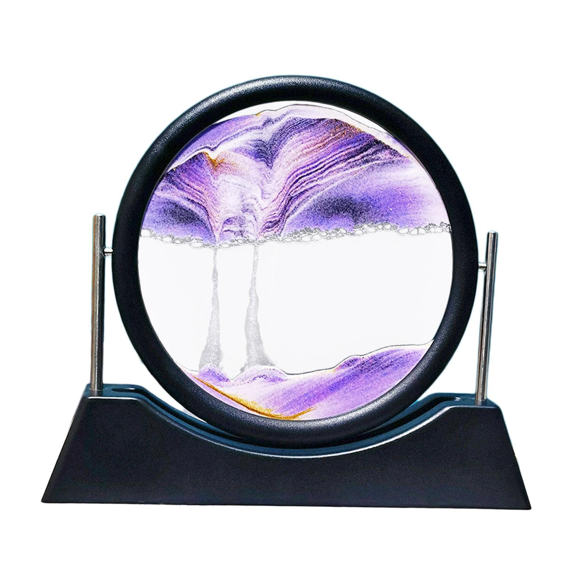Maxbell Maxbell Dynamic Sand Picture Art Gift Flowing Plastic Frame Landscape Round Glass C