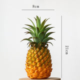 Modern Artificial Pineapple Fake Fruit Figurine Plant Decor Yellow 21x8cm