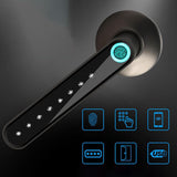 Smart Fingerprint Door Lock Bluetooth App Home Entry Handle Lock Black