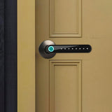 Smart Fingerprint Door Lock Bluetooth App Home Entry Handle Lock Black