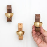 Maxbell Maxbell Wind Chime Door Bell Magnetic Wood Brass Ornament Home Decor Black Walnut D