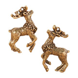 Maxbell 1Pair Antique Style Brass Pendants Jewelry Making DIY Craft Sika Deer Charms
