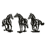 Maxbell 3x Horse Metal Wall Art Hanging Western for Living Room Bathroom Decor