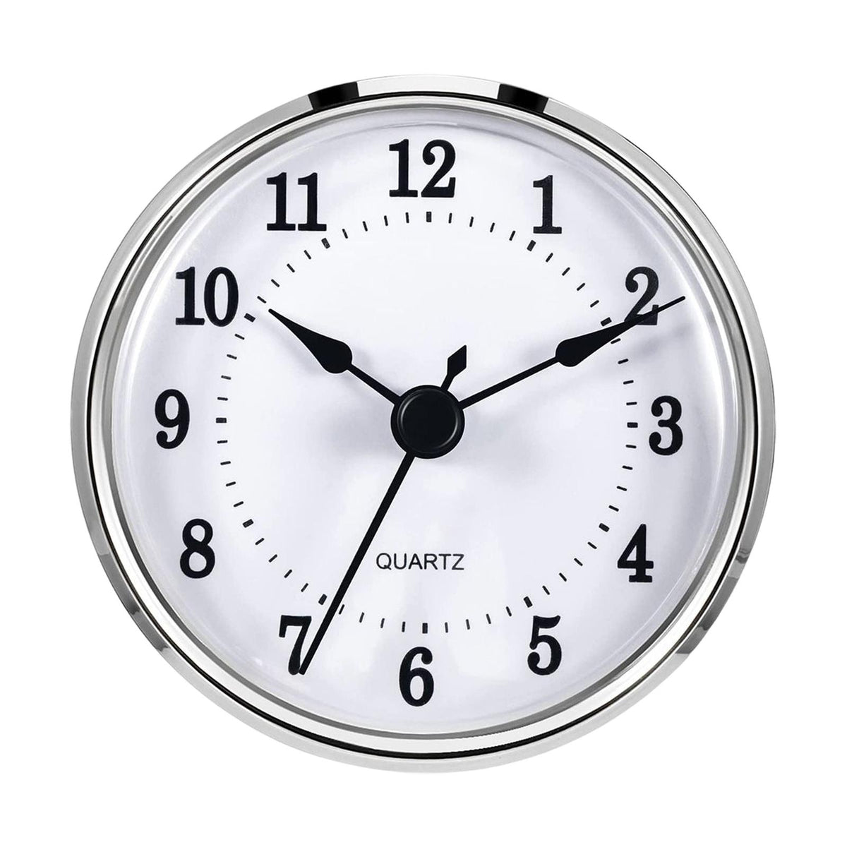Maxbell Maxbell 3-1/8 inch (80 mm) Quartz Clock Insert Round for Home Wall Silver Rim Arabic