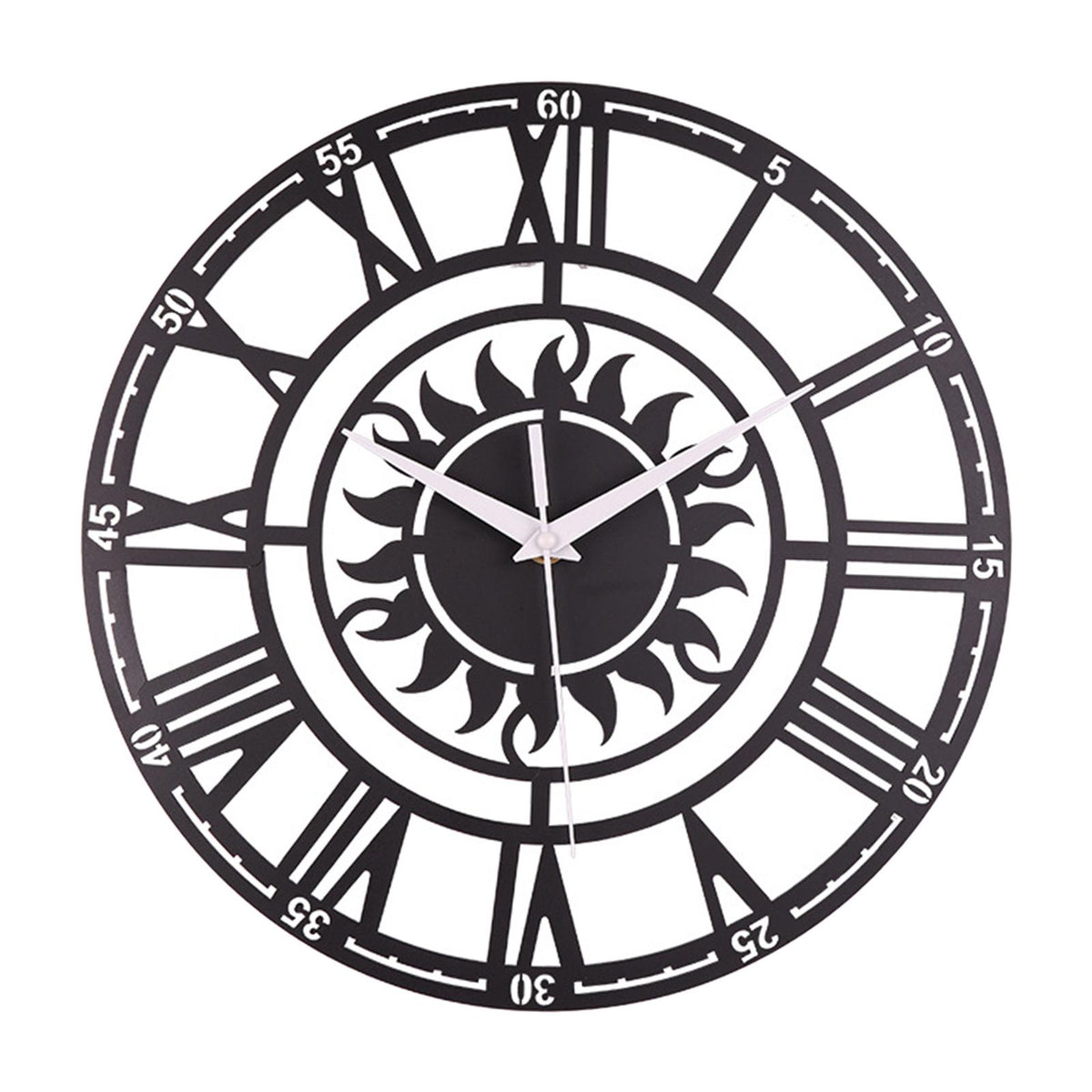 Maxbell Maxbell Retro Style Wall Clock Battery Operated for Office Dining Room Bedroom Black