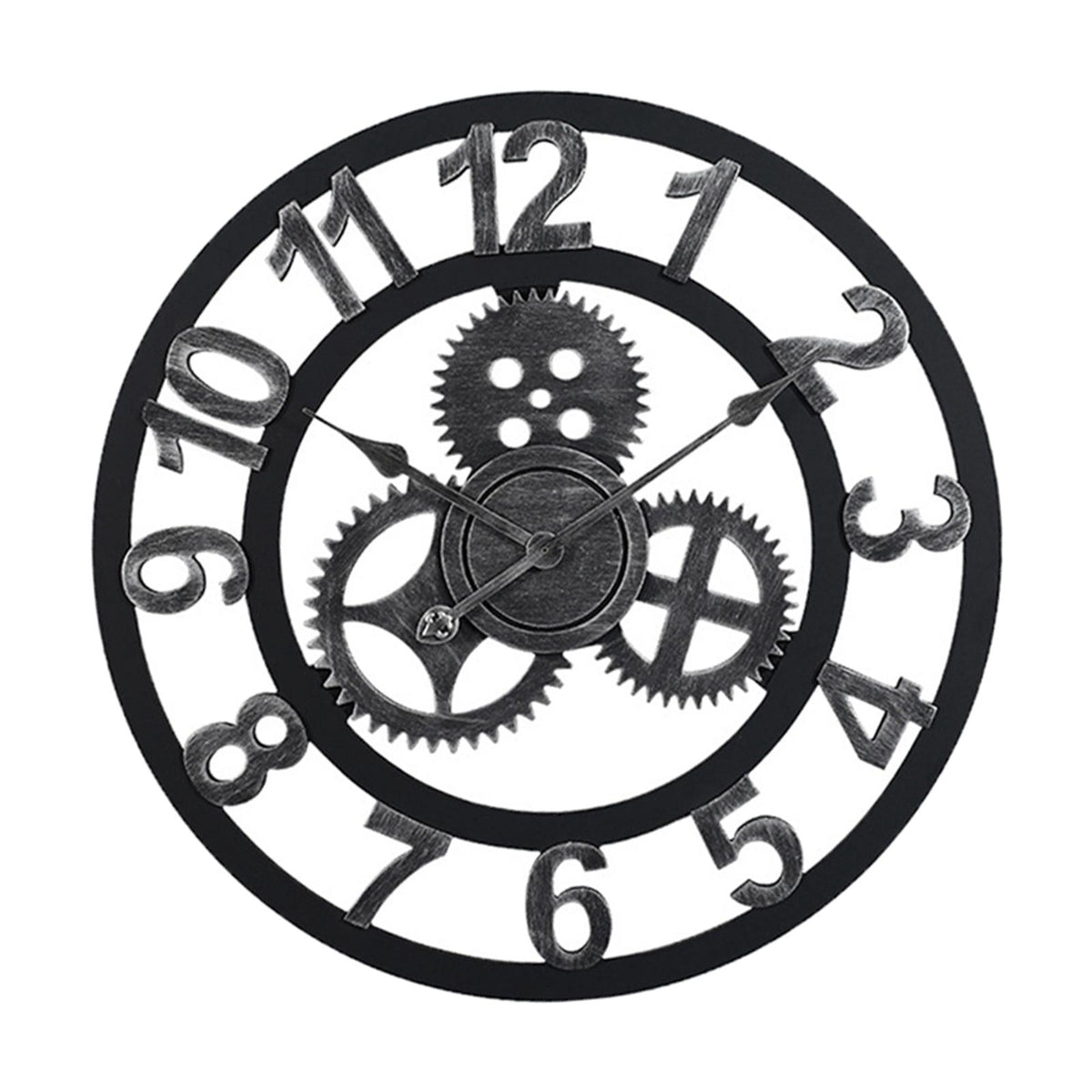 Maxbell Maxbell Gear Wall Clock European Rustic Decorative for Decoration Kitchen Office Silver