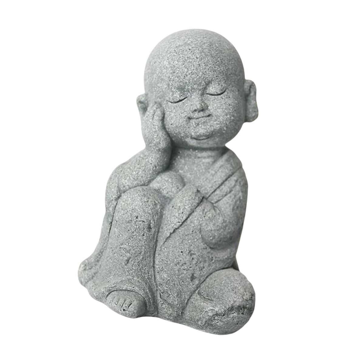 Maxbell Maxbell Sandstone Buddha Monk Statue Figurines for Flower Pot Decor Sculptures single hand on face