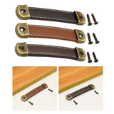 PU Leather Luggage Handle Handle Replace Cabinet Pulls Black