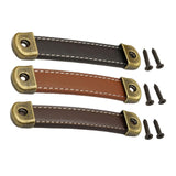 PU Leather Luggage Handle Handle Replace Cabinet Pulls Black
