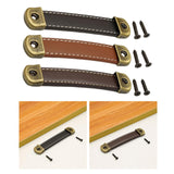 PU Leather Luggage Handle Handle Replace Cabinet Pulls Black