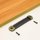 PU Leather Luggage Handle Handle Replace Cabinet Pulls Black