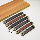 Maxbell PU Leather Luggage Handle Handle Replace Cabinet Pulls Khaki Brown
