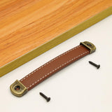 Maxbell PU Leather Luggage Handle Handle Replace Cabinet Pulls Khaki Brown