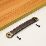 Maxbell PU Leather Luggage Handle Handle Replace Cabinet Pulls Khaki Brown