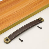 Maxbell 6xPU Leather Luggage Handle Handle Replace Cabinet Pulls Khaki Brown