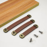 Maxbell PU Leather Luggage Handle Handle Replace Cabinet Pulls Khaki Brown