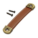 Maxbell PU Leather Luggage Handle Handle Replace Cabinet Pulls Khaki Brown