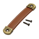 Maxbell PU Leather Luggage Handle Handle Replace Cabinet Pulls Khaki Brown