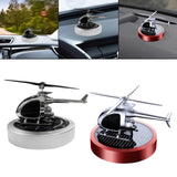 Solar Car Air Freshener Car Perfume Diffuser Helicopter Model for Car Home Silver