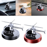 Solar Car Air Freshener Car Perfume Diffuser Helicopter Model for Car Home Silver