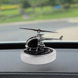 Solar Car Air Freshener Car Perfume Diffuser Helicopter Model for Car Home Silver