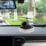 Solar Car Air Freshener Car Perfume Diffuser Helicopter Model for Car Home Silver