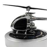 Solar Car Air Freshener Car Perfume Diffuser Helicopter Model for Car Home Silver