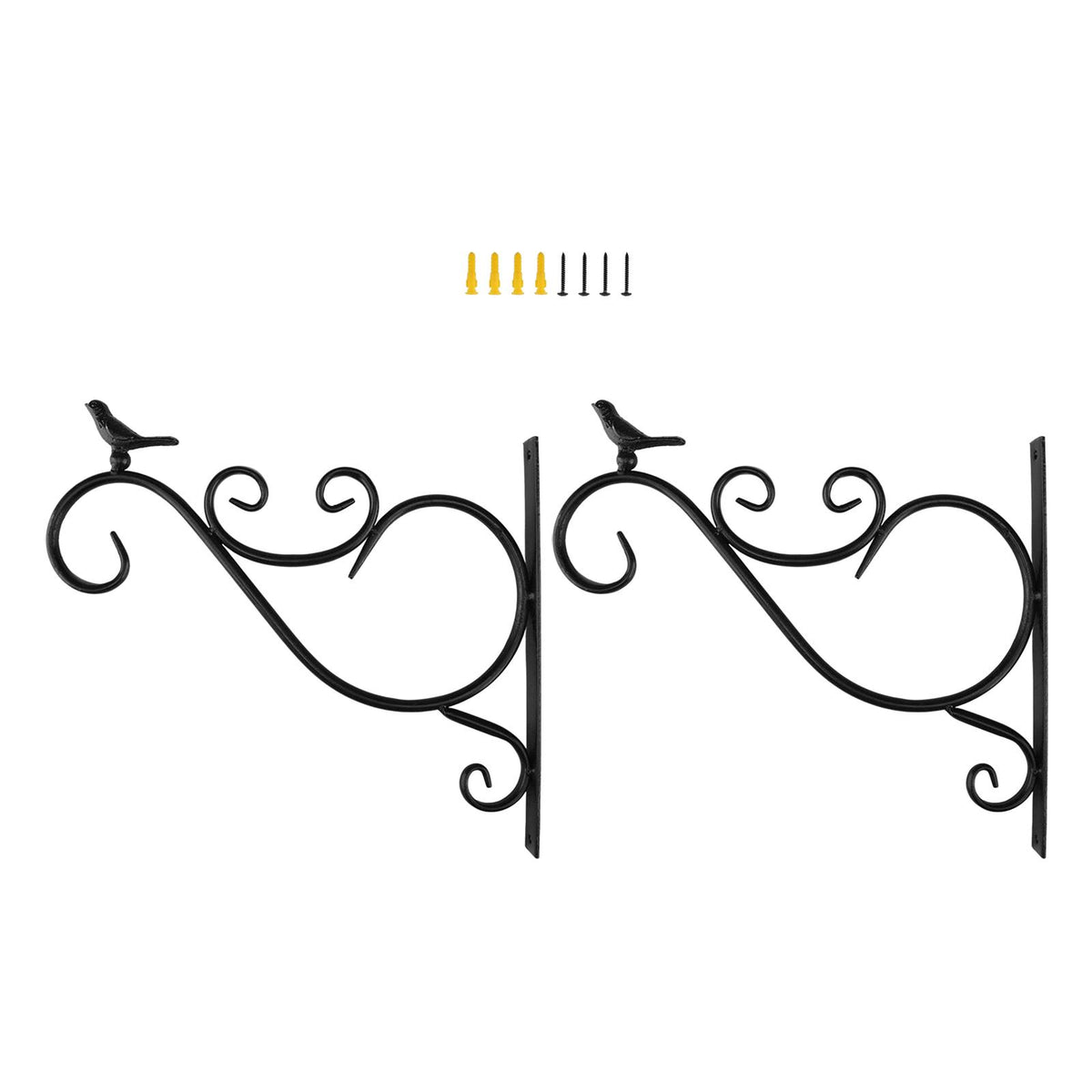Maxbell Maxbell 2x Garden Hanging Plant Bracket Hanger Wall Decor Hook Metal Holder Bird