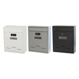 Large Wall Mount Mailbox W/Code Lock Postbox Rainproof Iron Large Capacity White