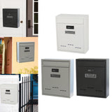 Large Wall Mount Mailbox W/Code Lock Postbox Rainproof Iron Large Capacity White