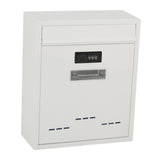 Large Wall Mount Mailbox W/Code Lock Postbox Rainproof Iron Large Capacity White