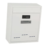 Large Wall Mount Mailbox W/Code Lock Postbox Rainproof Iron Large Capacity White