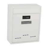 Large Wall Mount Mailbox W/Code Lock Postbox Rainproof Iron Large Capacity White