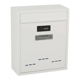 Large Wall Mount Mailbox W/Code Lock Postbox Rainproof Iron Large Capacity White