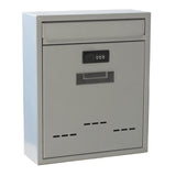 Maxbell Large Wall Mount Mailbox W/Code Lock Postbox Rainproof Iron Large Capacity Grey