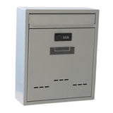 Maxbell Large Wall Mount Mailbox W/Code Lock Postbox Rainproof Iron Large Capacity Grey
