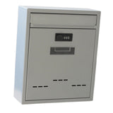 Maxbell Large Wall Mount Mailbox W/Code Lock Postbox Rainproof Iron Large Capacity Grey