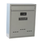 Maxbell Large Wall Mount Mailbox W/Code Lock Postbox Rainproof Iron Large Capacity Grey